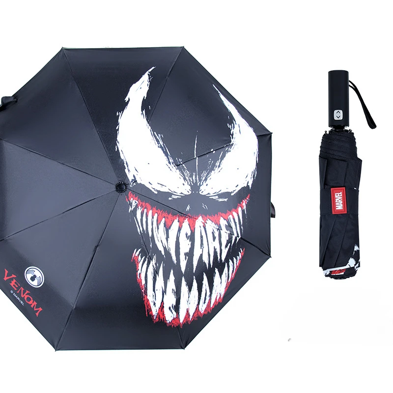 Hot Toys Marvel Avengers Spider Man Fully Automatic Umbrella Venom Handsome Black Gel Sunshade Umbrella