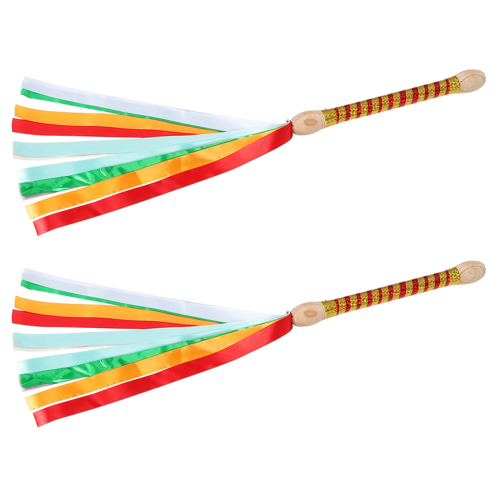 

2pcs Wooden Drumsticks Drum Sticks Dandiya Sticks For Navratri Garba Dance Colored Streamer Durable Wood Snare