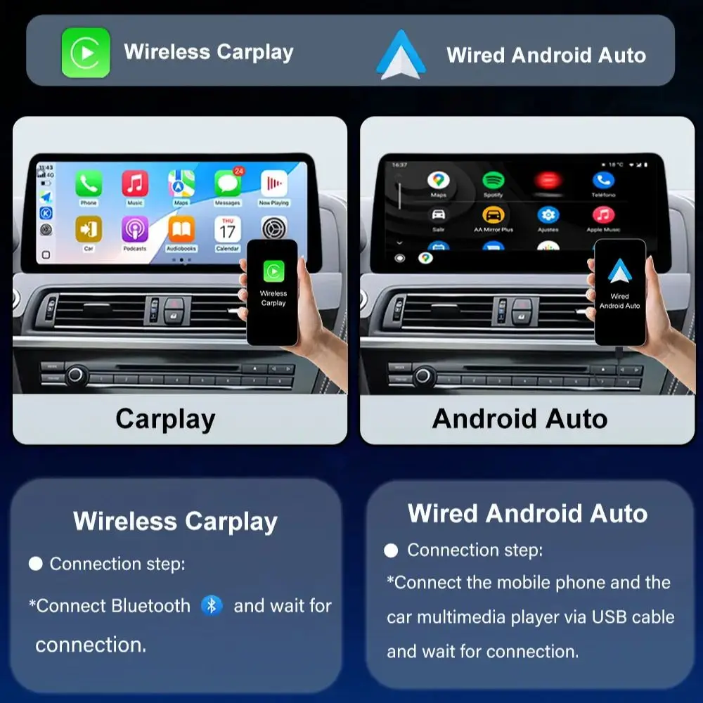 Wireless Carplay Android 16 For BMW X5 F15 X6 F16 2014 - 2017 Car GPS Navigation Media Stereo Radio Multimedia Player 4G DSP
