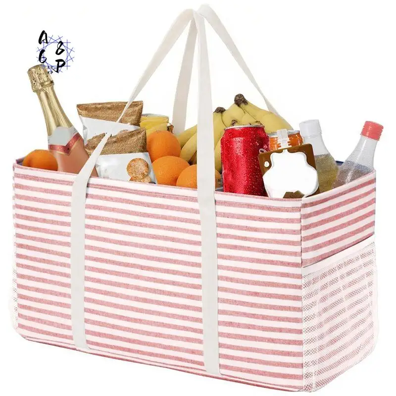 

A68P-Экстра большая большая сумка, многоразовые сумки для продуктов с металлическим проволочным каркасом и ручками, стоячие сумки для покупок