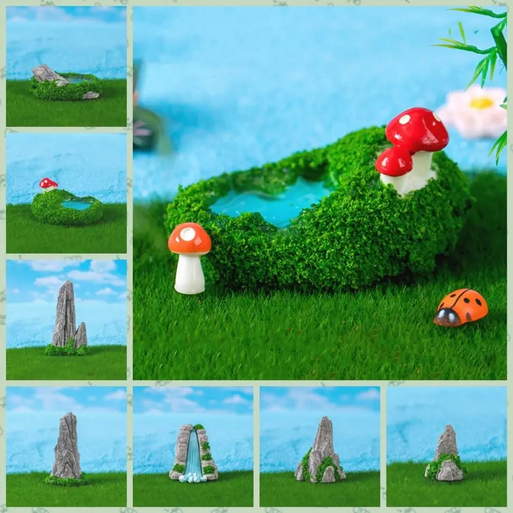 Decorative Mini Rockery Ornament Simulation Resin Mini Mountain Statue Figurines Miniatures Imitation Fake Mountain Dollhouse