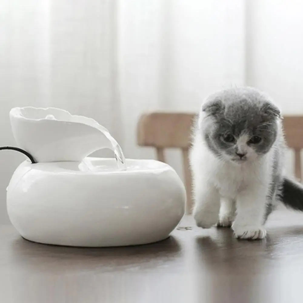 Cat Water Fountain Dog Drink Bowl Porcelain Pet Cats Automatic Water Dispenser Feeder Bottle Drinking Fountain Cats Drinker Bowl