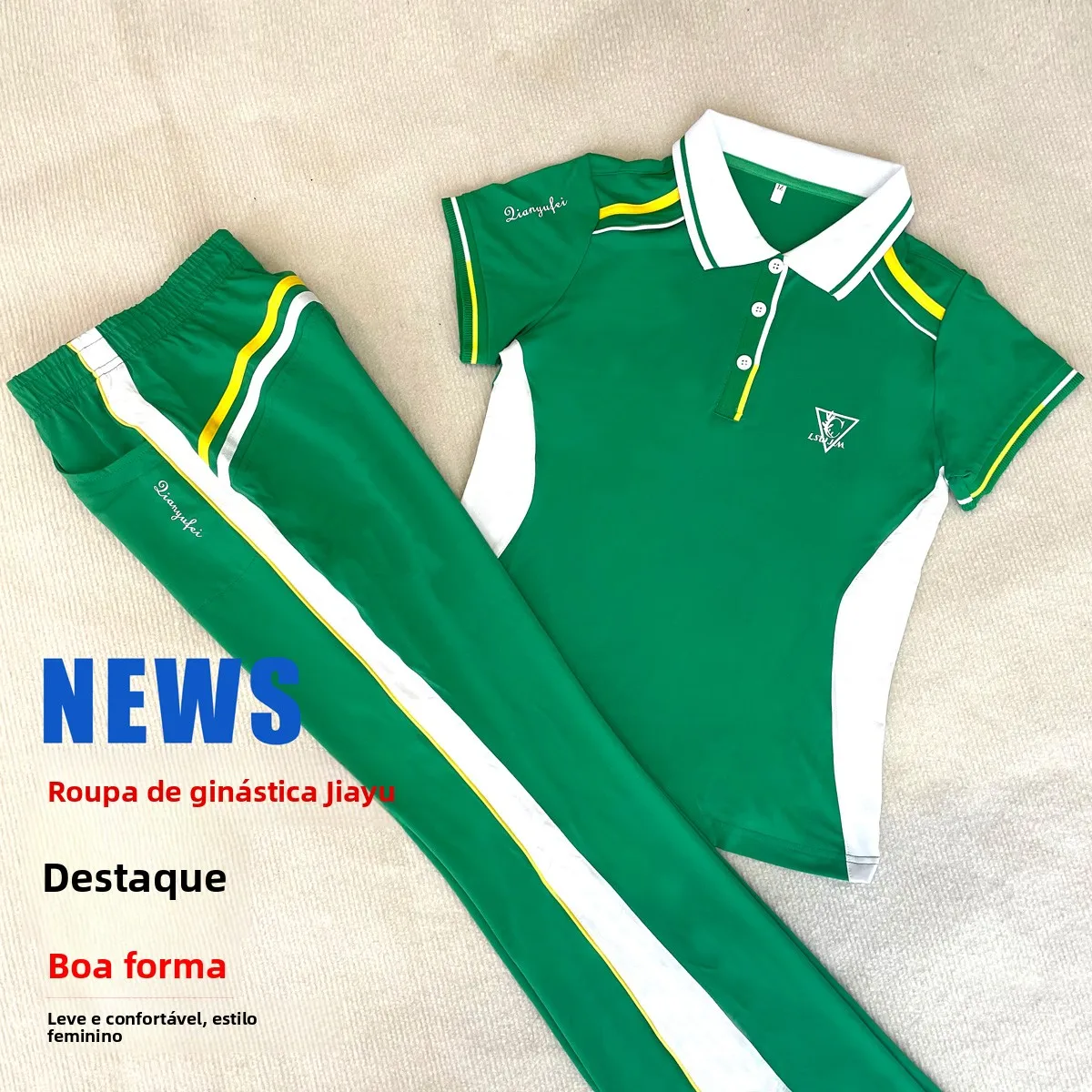 green-high-waist-fitness-square-dance-outfit-for-women-polyester-fabric-zhenzhen-teacher's-korean-silk-wide-leg-pants