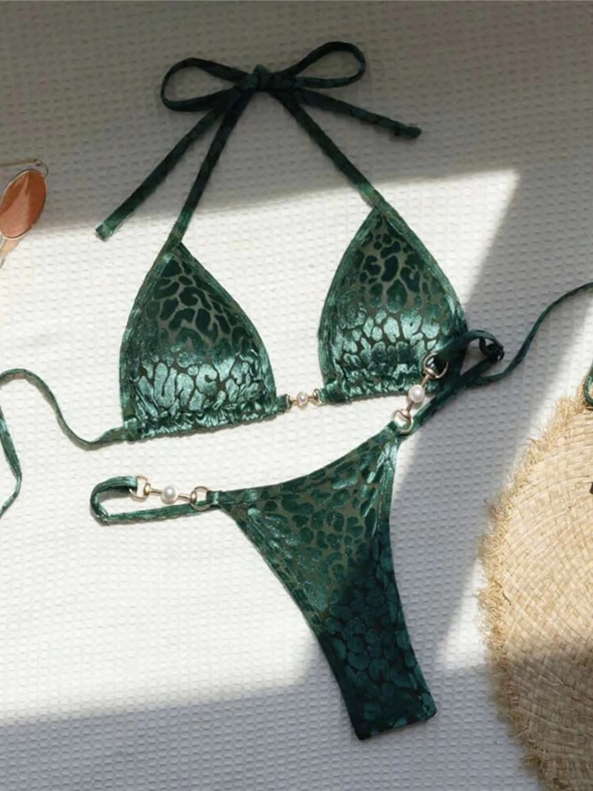 

Leopard Halter Mini Micro Thong Bikini Women Swimwear Female Swimsuit Two-pieces Bikini set Bather Bathing Suit Swim