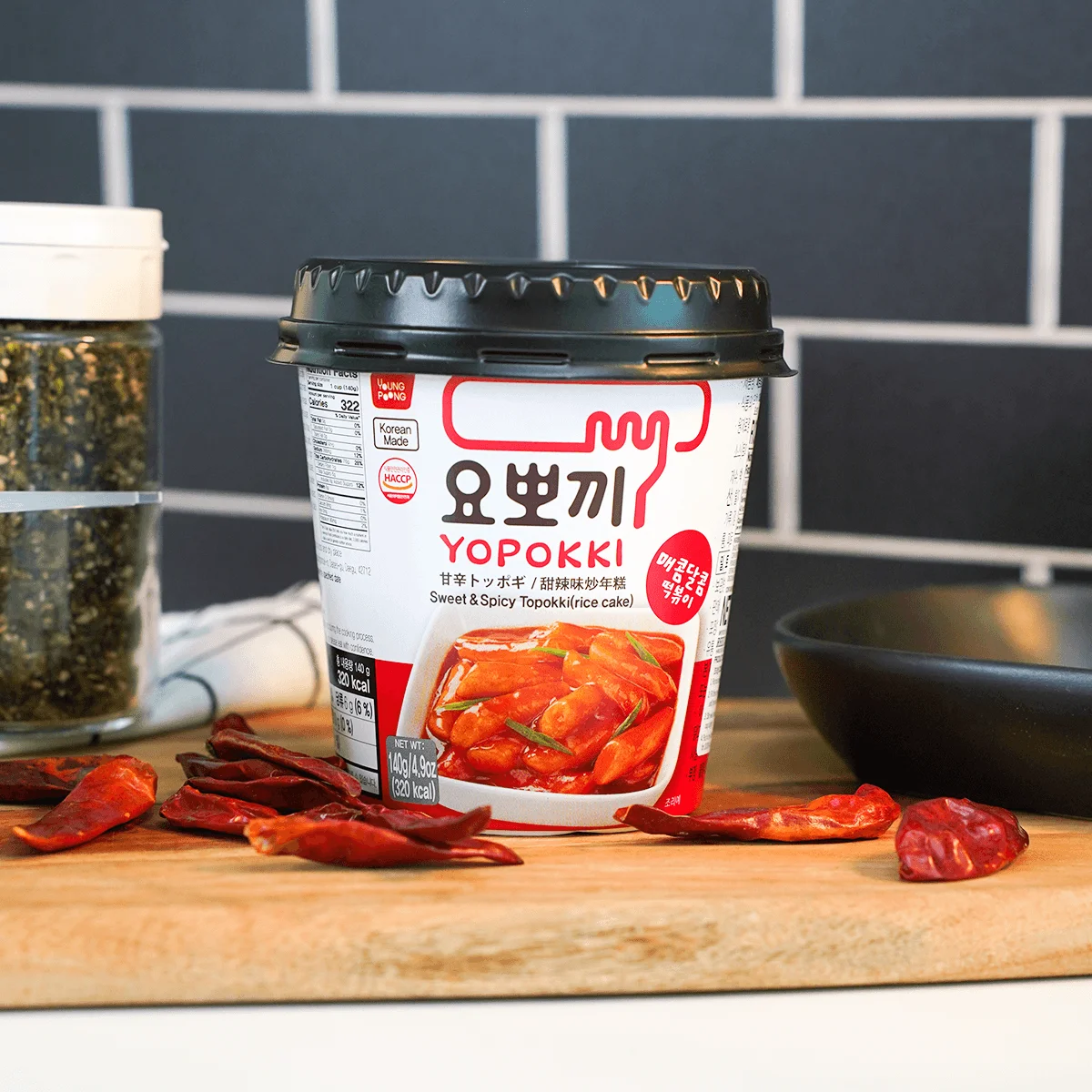 [8Packs]Korean Instant Tteokbokki Rice Cake Sweet & Spicy Flavor 140g*8Packs