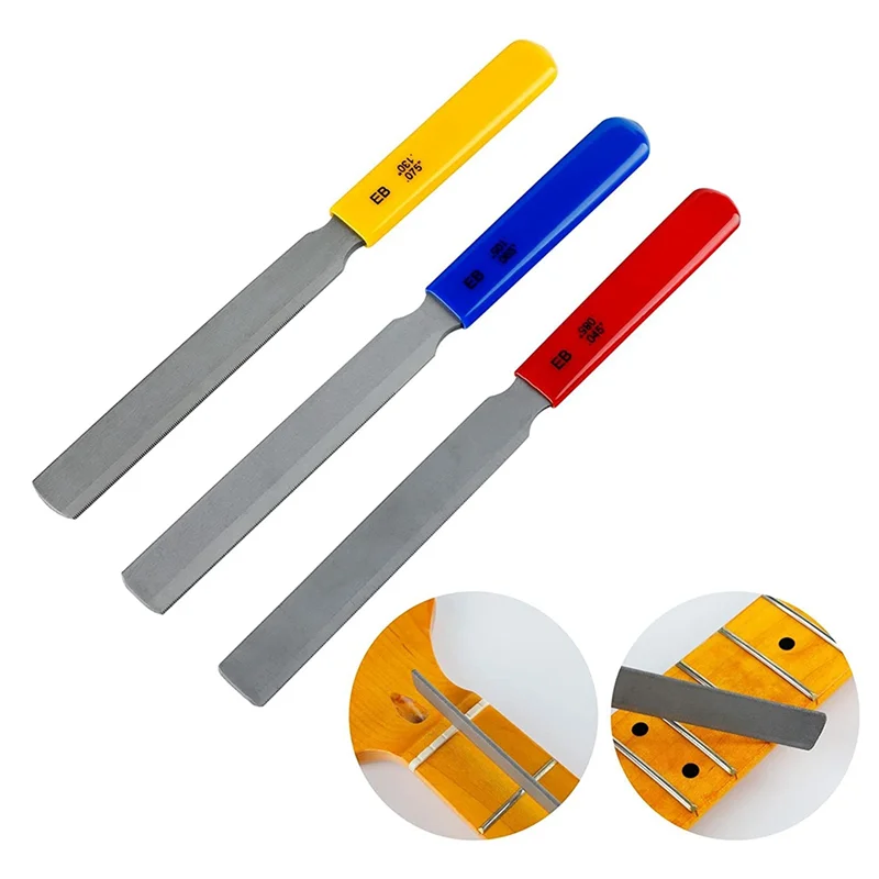 Bass Nut File Set Carbon Steel Guitar Fret File Guitar Repairing and Instrument Modifying Tools for GuitarsBass