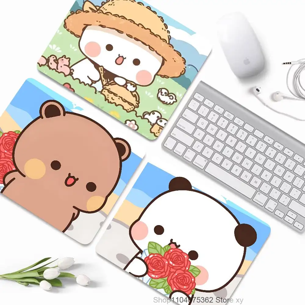 Cartoon Couple Bubu Dudu Mousepad Small LockEdge Mouse Pad For Gamers Computer Desk Pad Rectangular Anti-slip Rubber