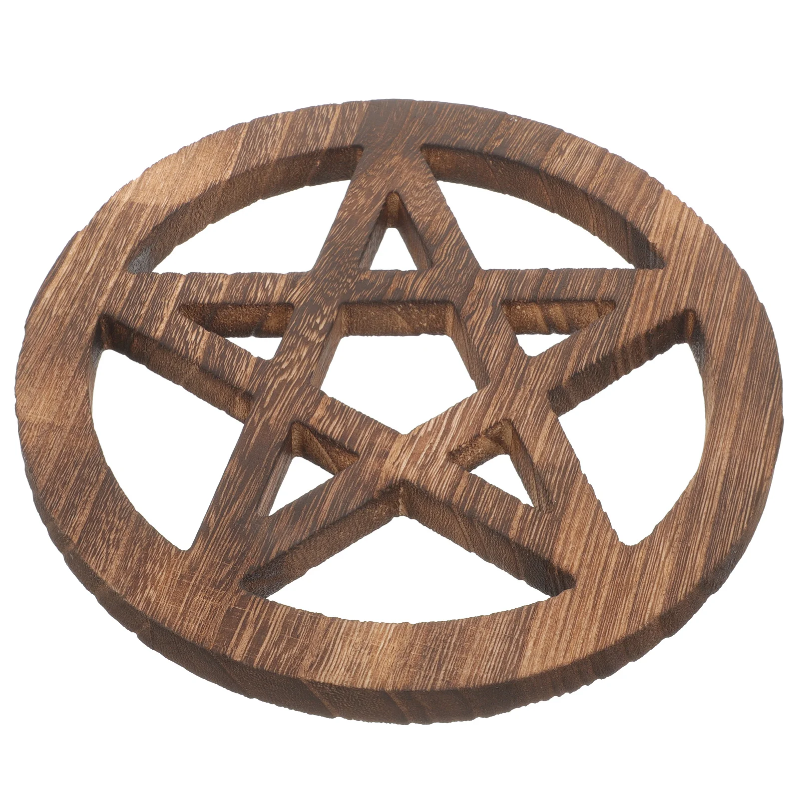 

Wooden Pentacle Altar Tile Sturdy Natural Wood Craft for Religious Pentacle Adornment Ceremony Sacrifice Supply Holder