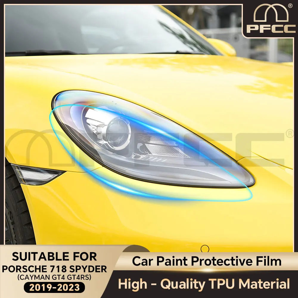 For Porsche 718 Spyder Cayman GT4 GT4RS 2019-2023 Pre Cut Paint Protection Film Headlight 8.5mil Invisible TPU PPF Accessories