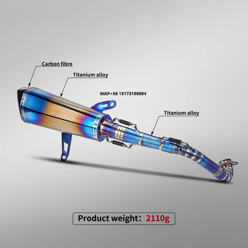 

Выхлопная система мотоцикла 368G, титановый сплав и углеродный глушитель, синий NlkHanm, правая сторона, модернизация/обновление 2026-