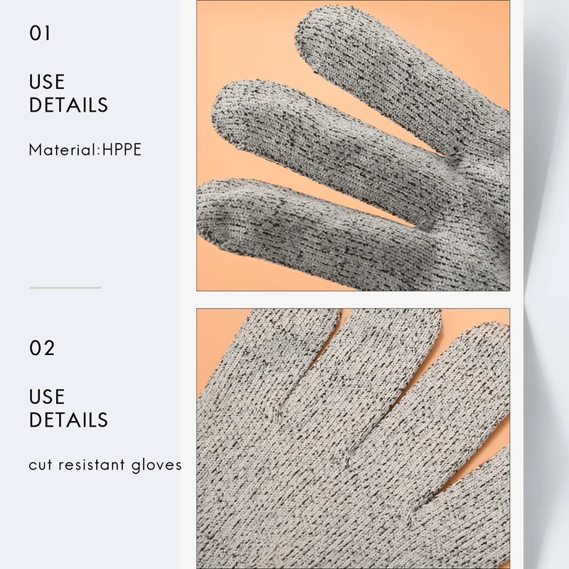 B04C-2 Pairs Cut Resistant Gloves Food Grade Level 5 ,Kitchen For Oyster