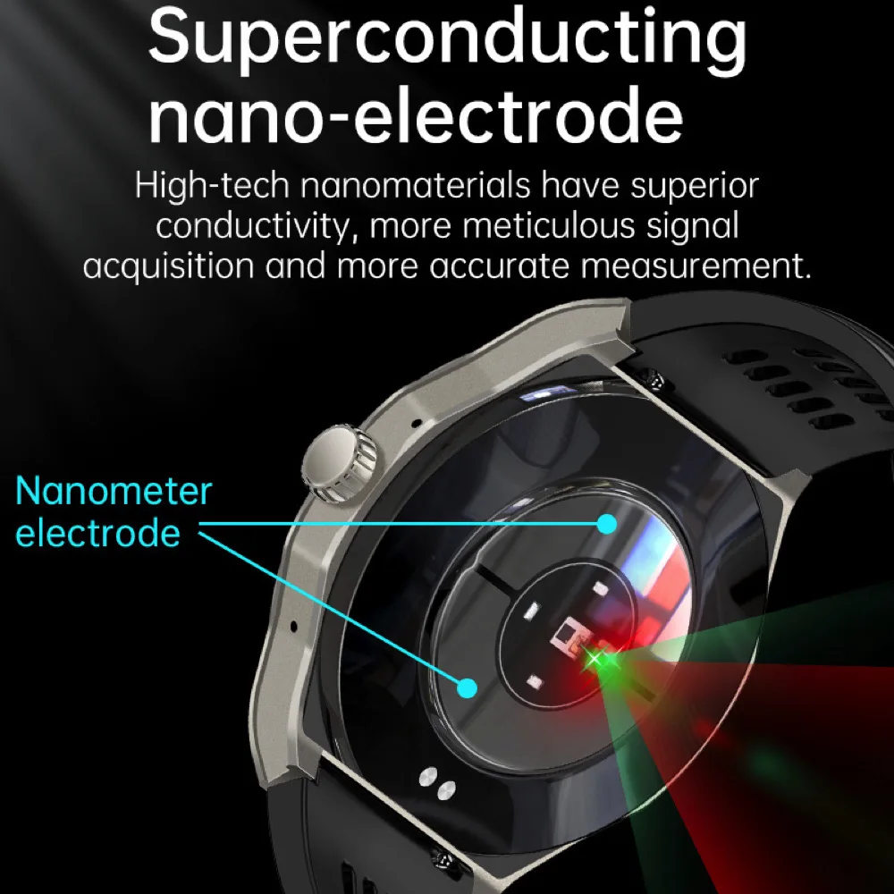 الصحة الساعات الذكية AMOLED شاشة بلوتوث دعوة Smartwatch ECG PPG درجة حرارة الجسم SOS الساعات الموسيقى الرياضية