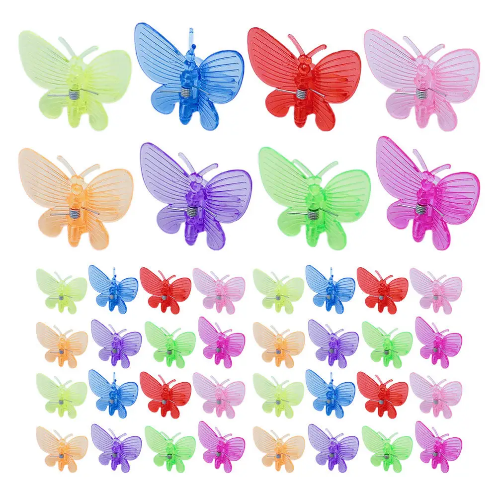80Pcs Plastic Clear Orchid Clips Garden Clips For Plants 5CM Transparent Butterfly Clasps Stems Tomato Vines Grape