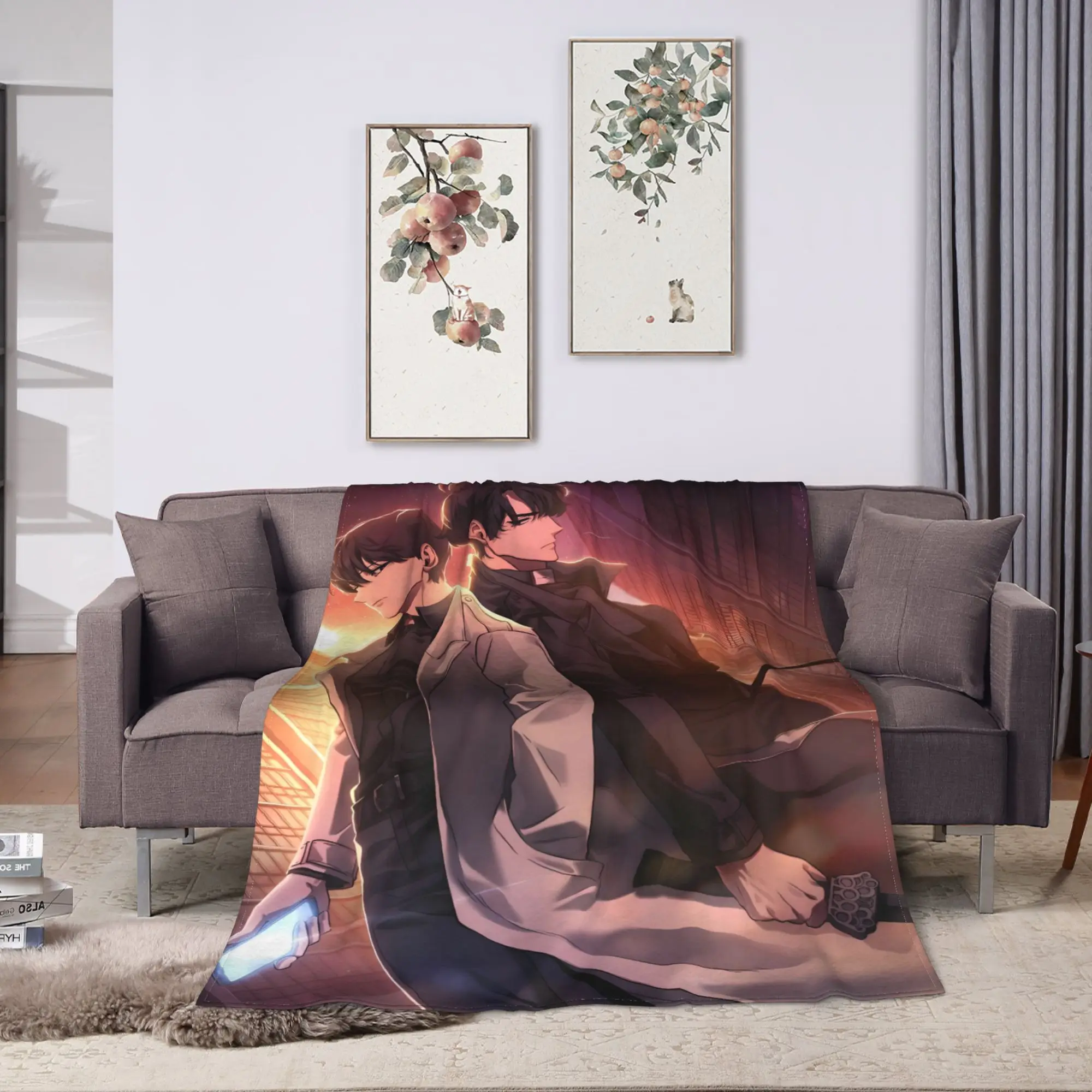 Omniscient Reader Viewpoint Yoo Joonghyuk Blankets  Warm Soft Pattern Plush Blanket For Living Room Flannel Bedspread Bed Cover