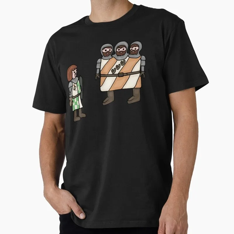 Brave Sir Robin And The Three-Headed Giant Monty Python Gift T-shirt Short Sleeve O-Neck Graphic clothes All size Tops S-6XL