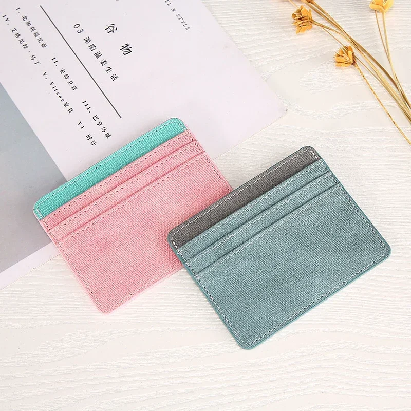 Pu lederen ID-kaarthouder Snoep Kleur Bank Credit Multi Slot Slim Card Case Portemonnee Dames Heren Visitekaartje Cover