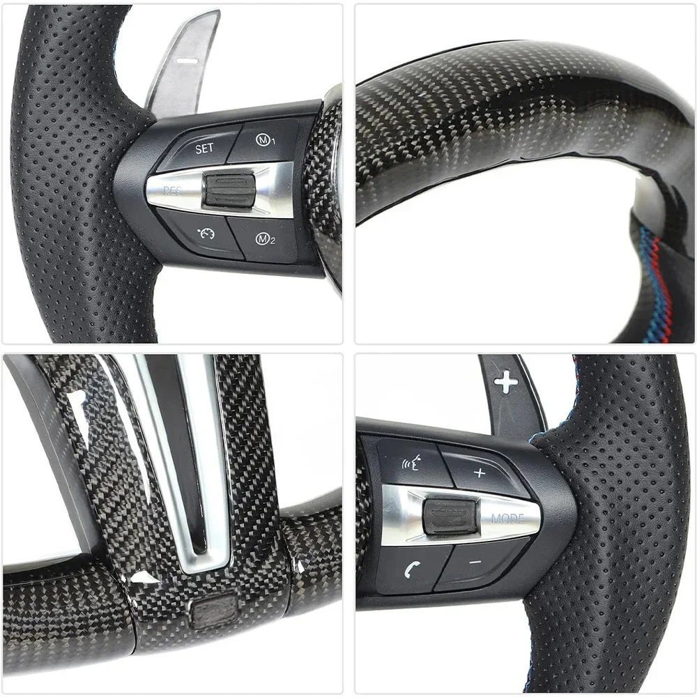 Car Racing Steering Wheel For BMW F20 F30 F45 F10 F01 F12 F15 F82 F87 Carbon Fiber Interior Accessories