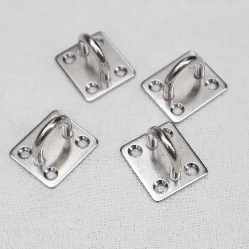

4Pcs M8-50X40mm 304 Stainless Steel Staple Ring Hook Loop U-Shaped Design Screws Wall Hooks plate hook rope pull ring hardware