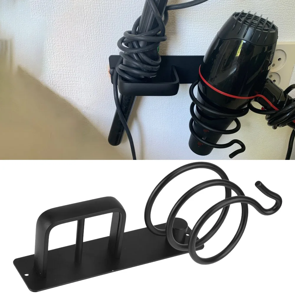 NICEYARD Hair Dryer Holder Wall Mounted Hair Straightener Holder Storage Rack Bathroom Shelf Storage Accessories