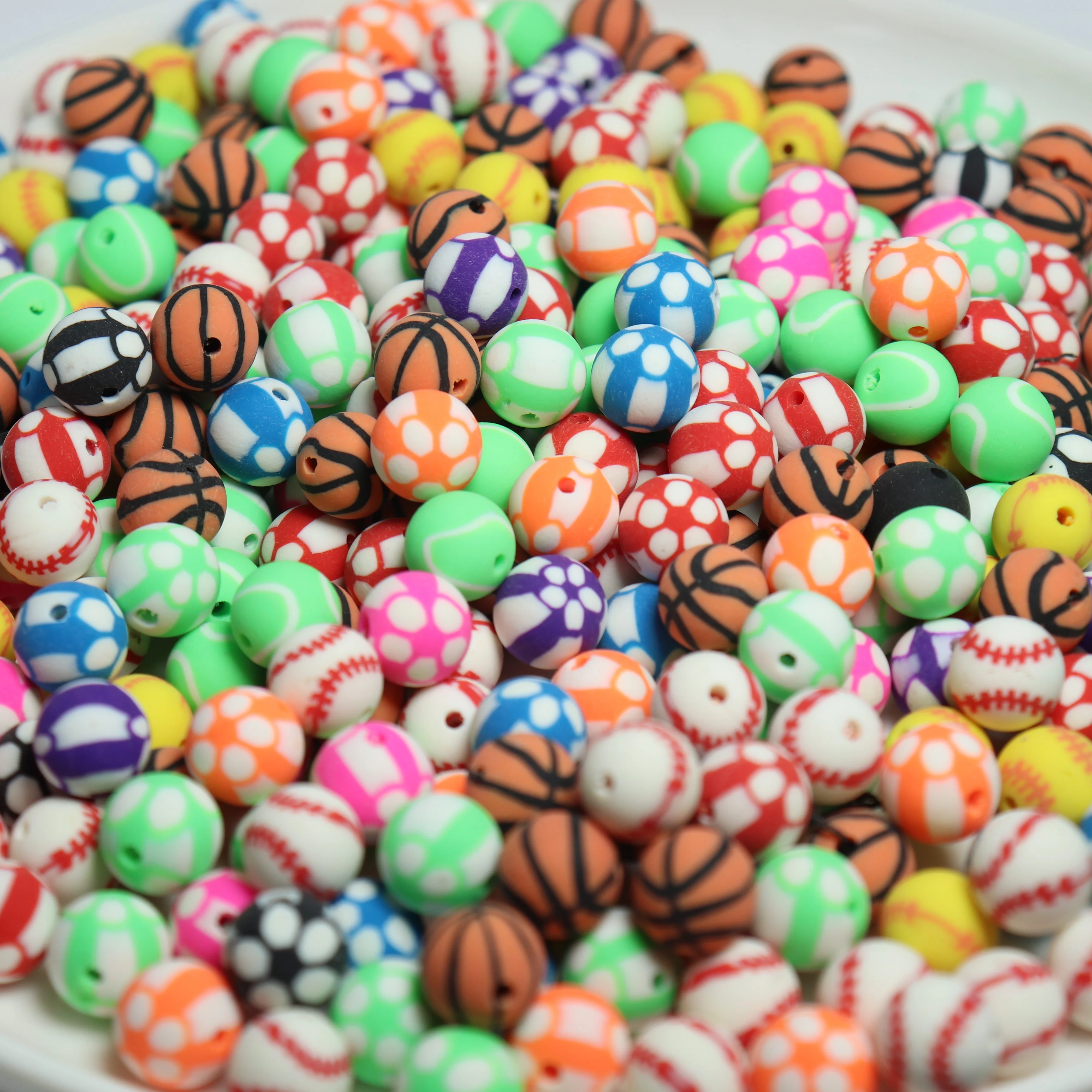 Sporty-style; soft clay beadsbeads, DIY bracelets, necklaces. Commemorative, festive, gifts. Decorative beads handmade jewelry