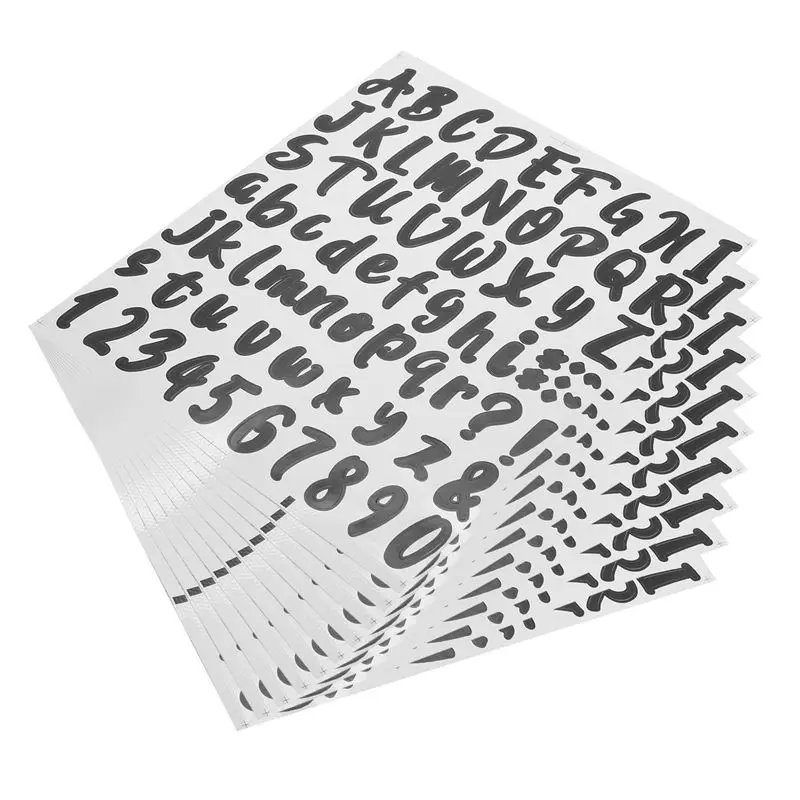 720 Pieces 10 Sheets Self-Adhesive Vinyl Sticker, Alphabet Letter Number Stickers For Mailbox, Door (1 Inch) User-Friendly