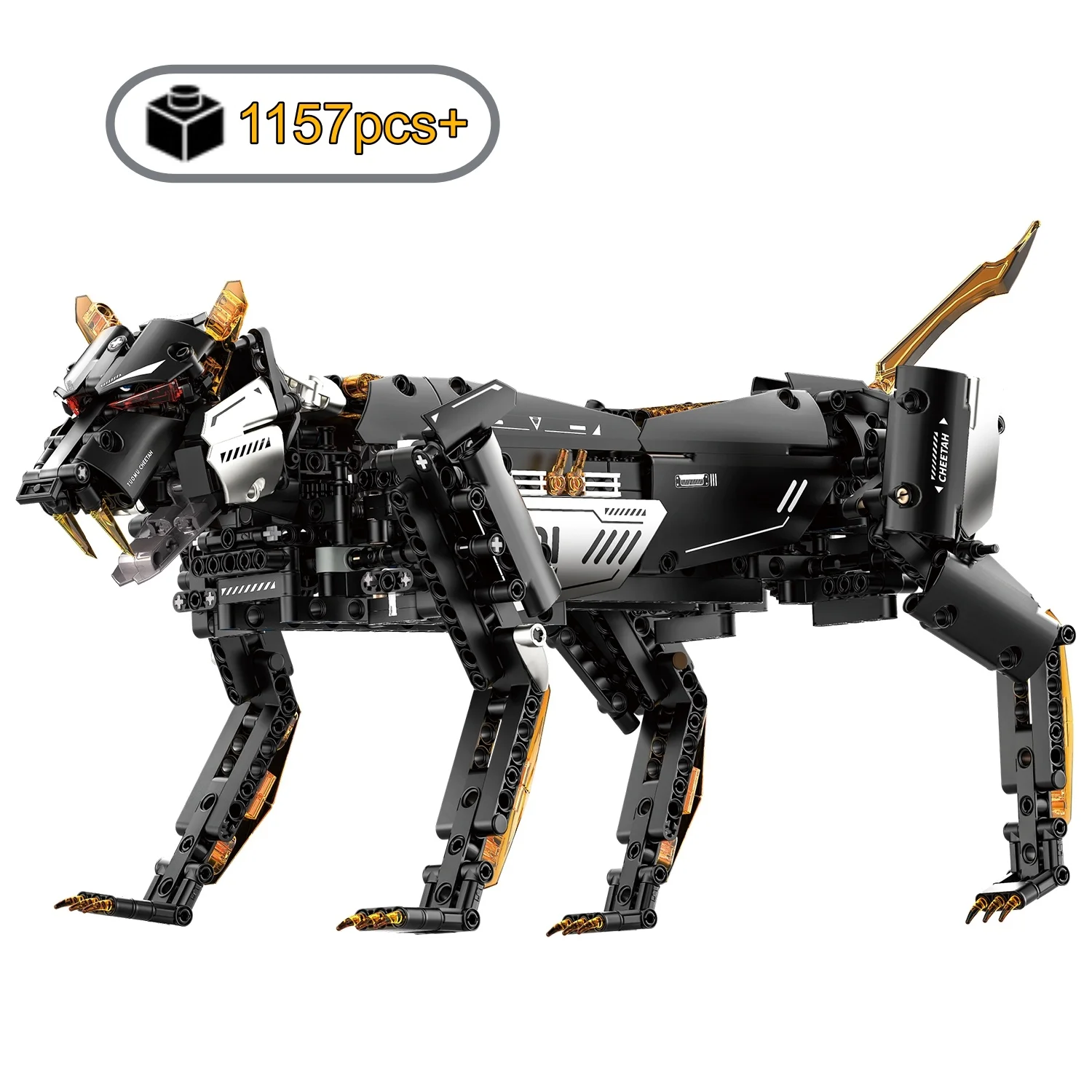 

Механические наборы строительных блоков с леопардовыми животными, техническая модель, украшения для электрической сборки для детей, подарки на день рождения, Рождество