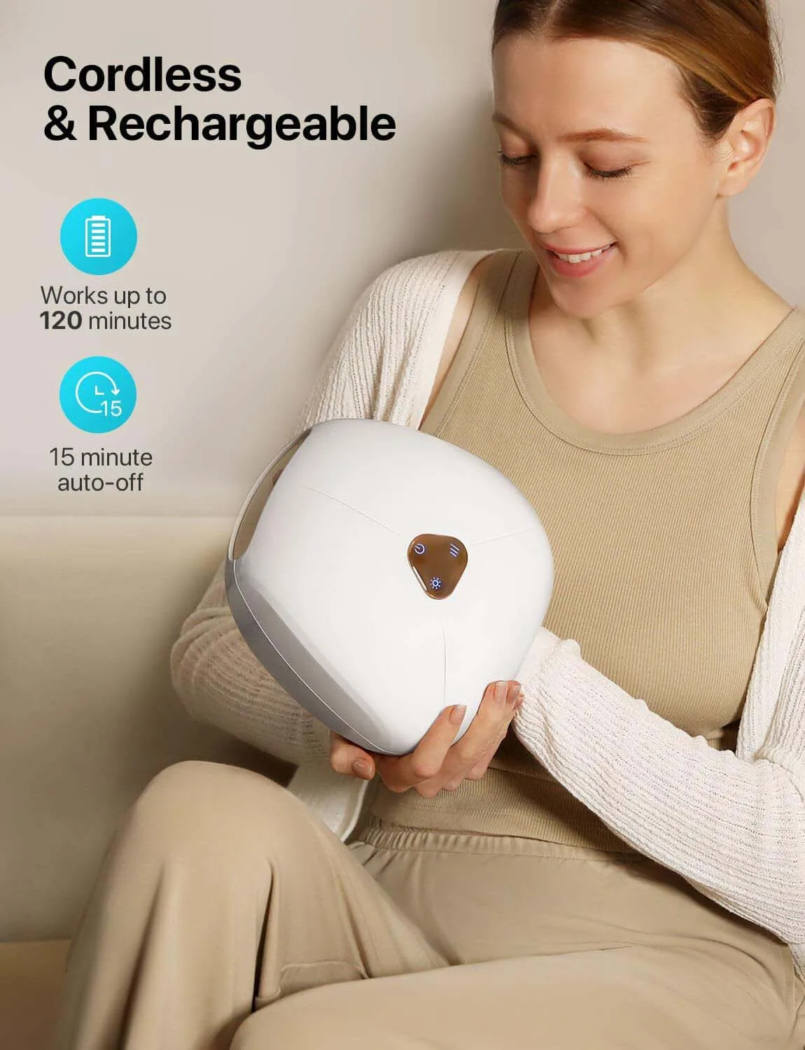 スマートライブラリーファクトリー 新設計 ポータブル空気圧ハンドマッサージ機 ツール パーム ファイブフィンガー ハンドマッサージャー 温熱機能付き