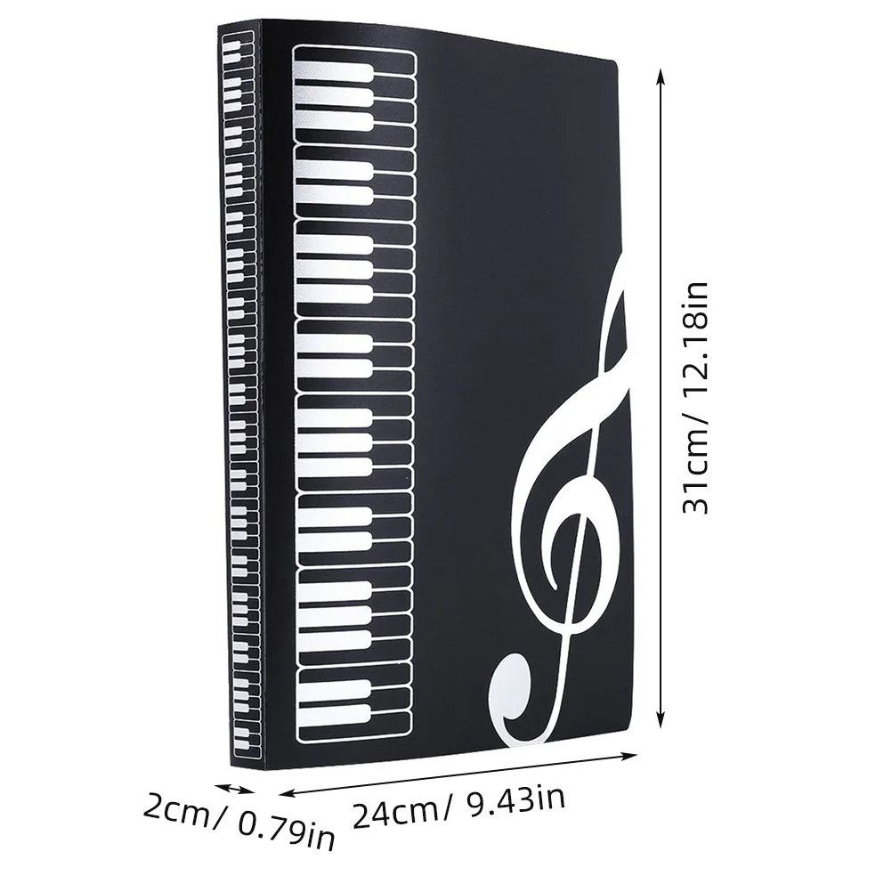 

40 Pockets Music Sheet Folder Transparent Skidproof Lightweight For Sheet Music File Documents Storage Holder Portable Organizer