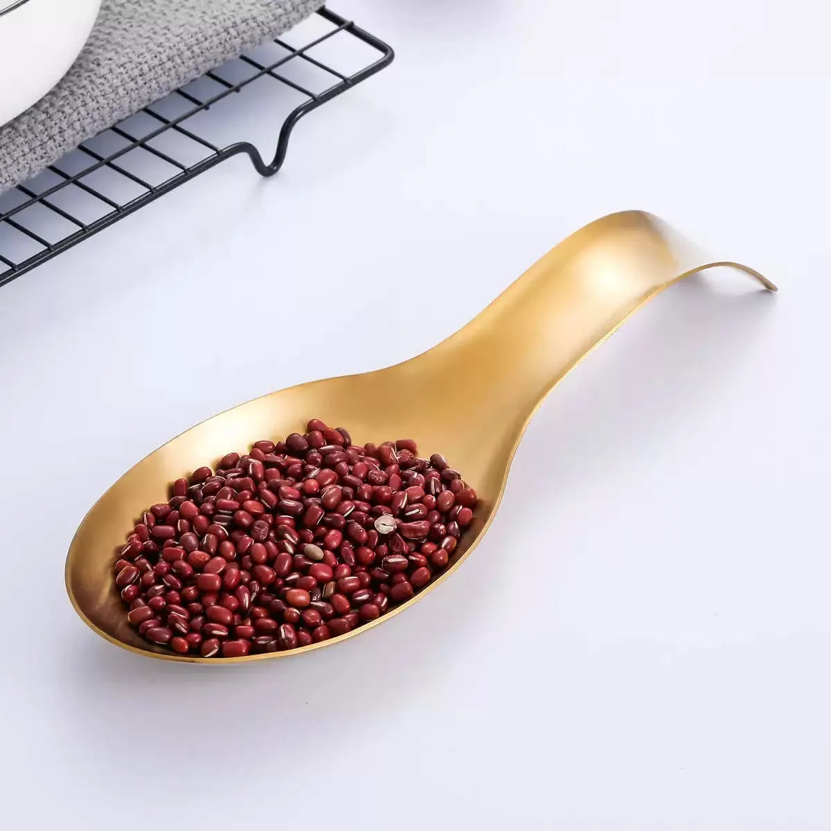 Stainless Steel Tray Kitchen Utensil Holder, Kitchen Spatula and Ladle Tray, Buffet Hot Pot Spoon Holder, Fish Tail Tray 1Pcs