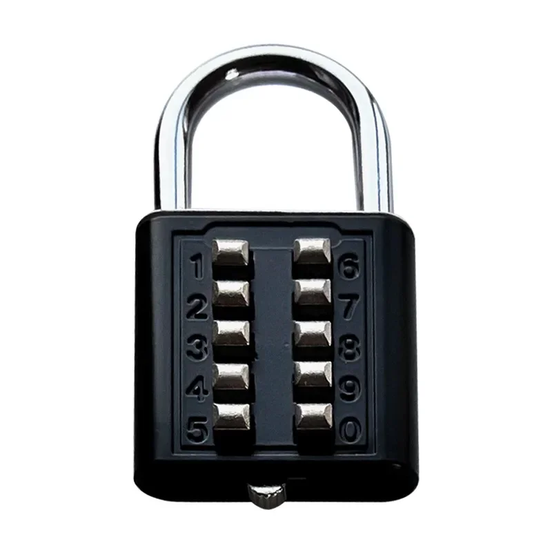 Anti-Theft Button Combination Padlock Digit Push Password Lock Zinc Alloy Security Lock Suitcase Luggage Coded Lock Cupboard Cab