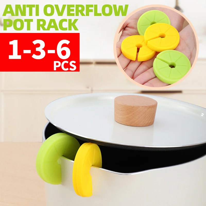 

6 pieces, 3 pieces, 1 piece - Anti overflow pot soup cooking Congee overflow riser pot cover heat dissipation bracket anti overf