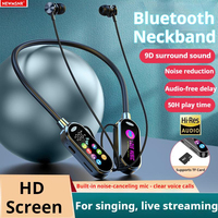 50H Play Time Bluetooth Earphones LED Display HiFi Sound Earbuds Wireless Headphones Sports Gamer Neckband Neck-hanging Headsets