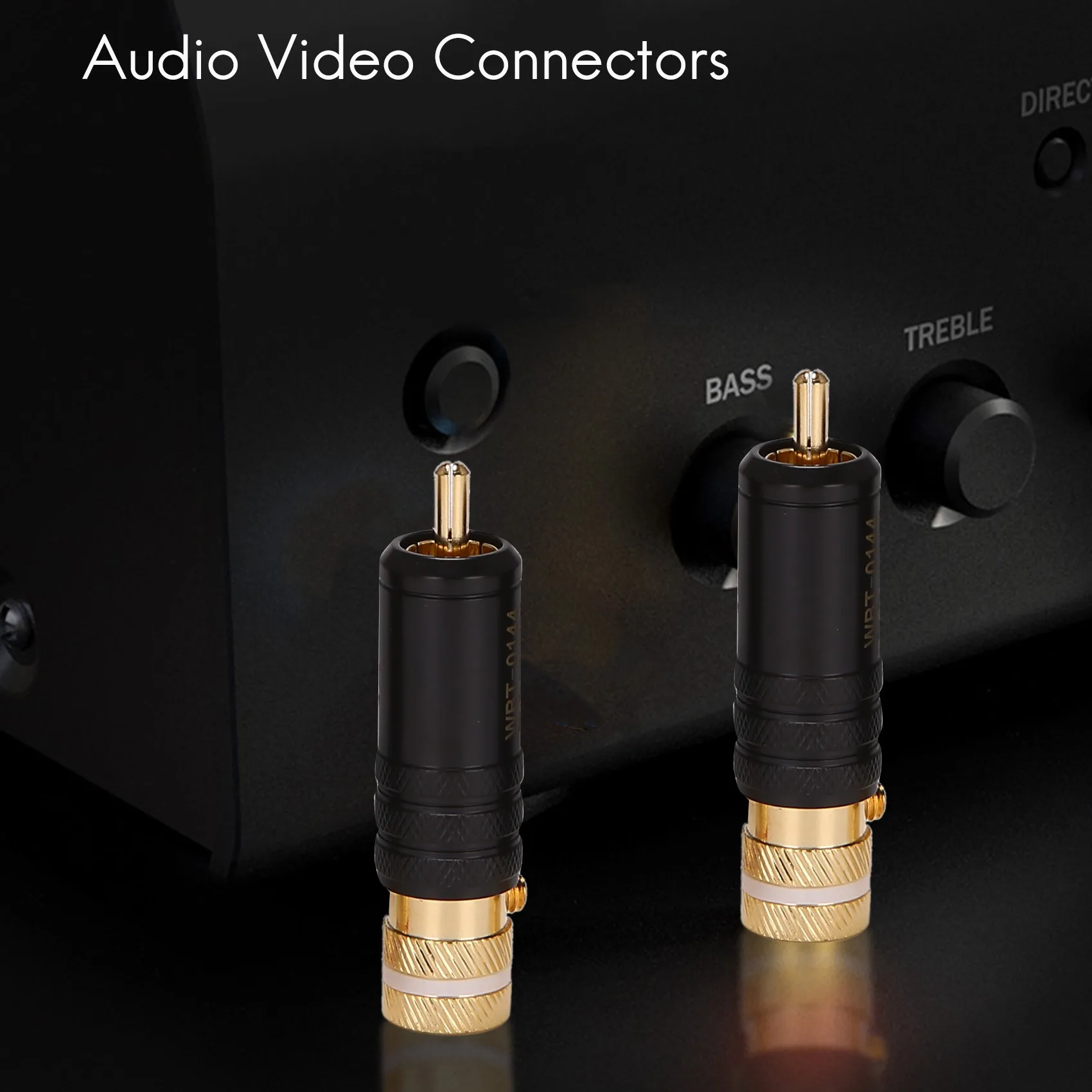 

A72T 4Pcs Rca Locking Plugs Audio Video Connectors