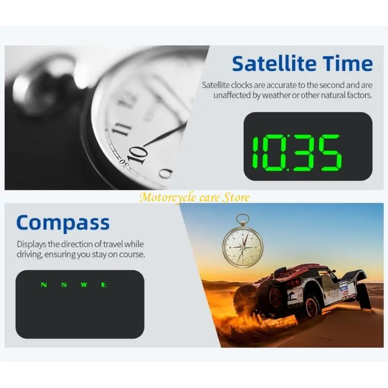 U75F Car Head Up Display Speedometer with Direction and Readout, Dashboard Speed Display for Daily Driving