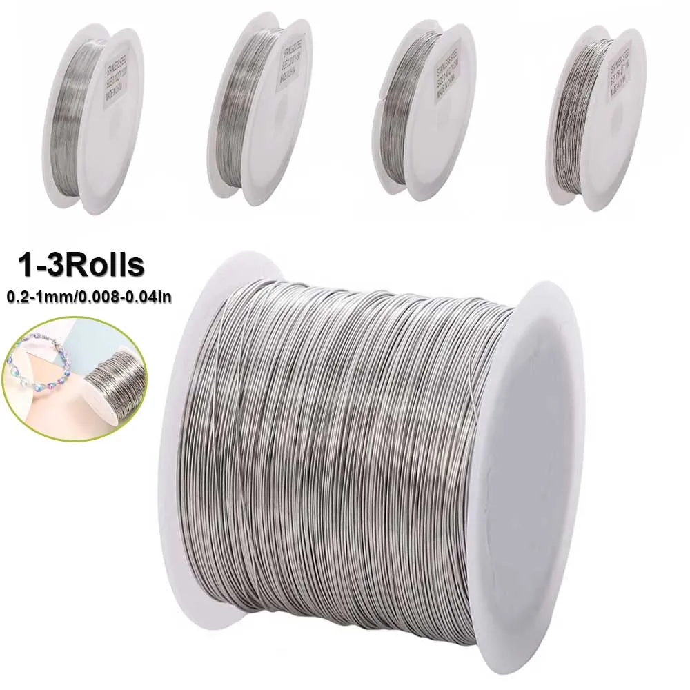1 rollo de alambre de acero inoxidable de 0,1-1mm, alambre artesanal duradero no elástico para manualidades de joyería DIY y uso en exteriores con mango ergonómico