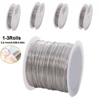1-3Roll Stainless Steel Wire 0.1-1mm Durable Non-Elastic Craft Wire for DIY Jewelry Crafts&Outdoor Use with Ergonomic Handle
