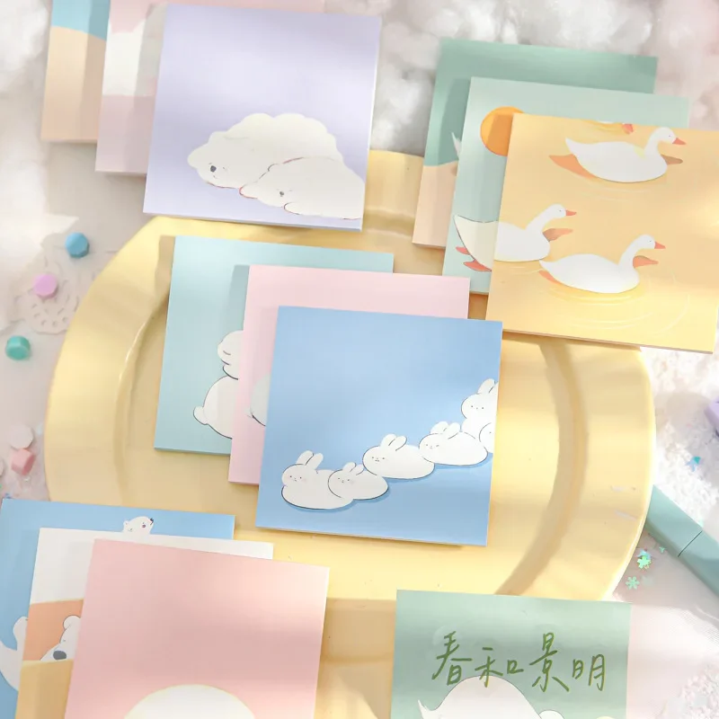 90pcs No Worries Series Cute Animal Message Paper Office Study Sticky Notes