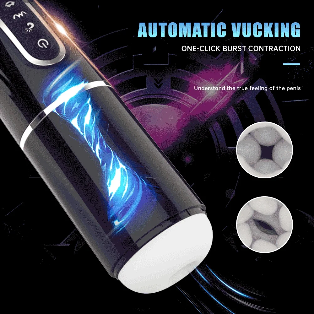 Automatic Masturbator for Men Sucking Vibrating Real Pussy Blowjob Machine Male Sex Toy Men Masturbation Cup Adult Goods for Men