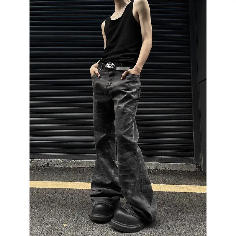 

American autumn high street straight leg jeans for men and women trendy hiphop retro personality loose and wide leg casual pants