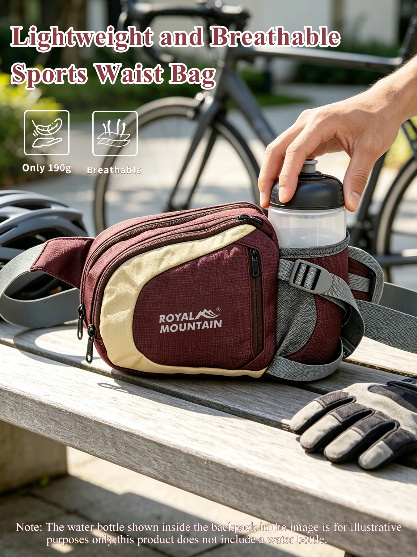 ROYAL MOUNTAIN funktionelle Hüfttasche mit mehreren Fächern, Schlüsselanhänger und einer unsichtbaren kleinen Innentasche, ideal zum Sport, Laufen und Wandern. – Detail 4