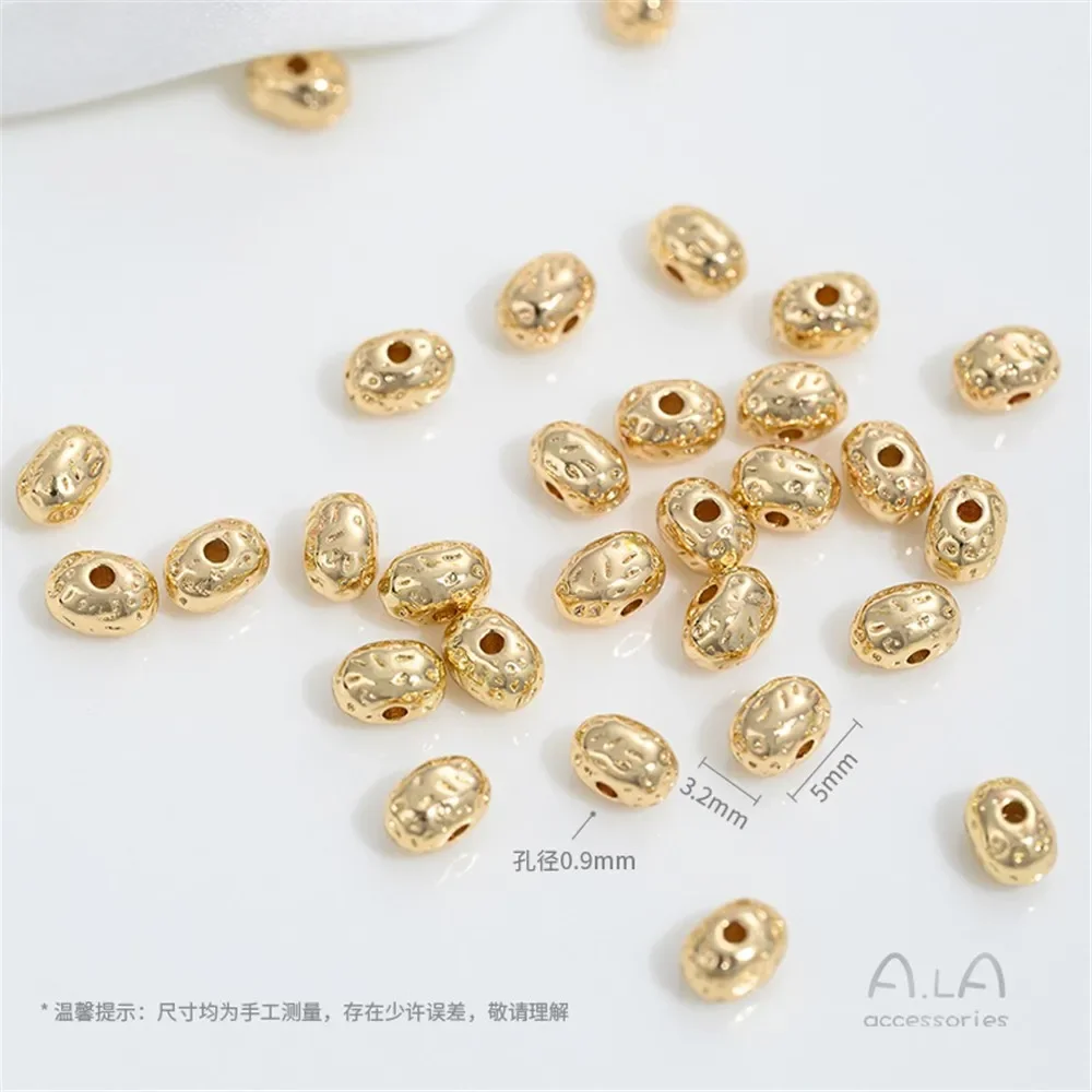 Z418 14K Gold-plated Irregular Stone Beads Irregular-shaped Spacers, Wool Loops, Pineapple Knot Spacers, Diy Jewelry Accessories