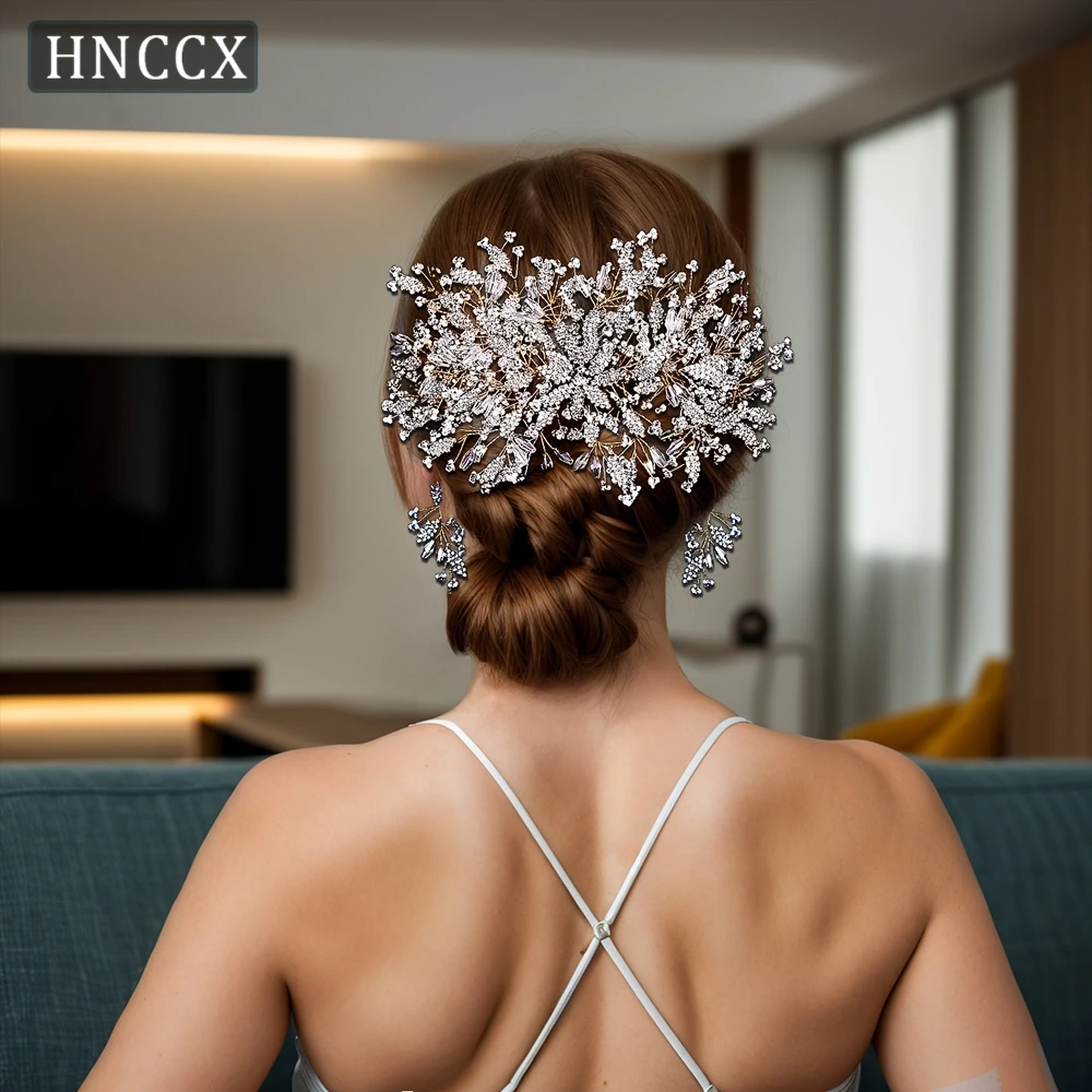 HNCCX Wedding Rhinestone Head Piece Bridal Crowns Hair Accessories Crystal Hair Tiara Headwear Beaded Headdress For Party CP377