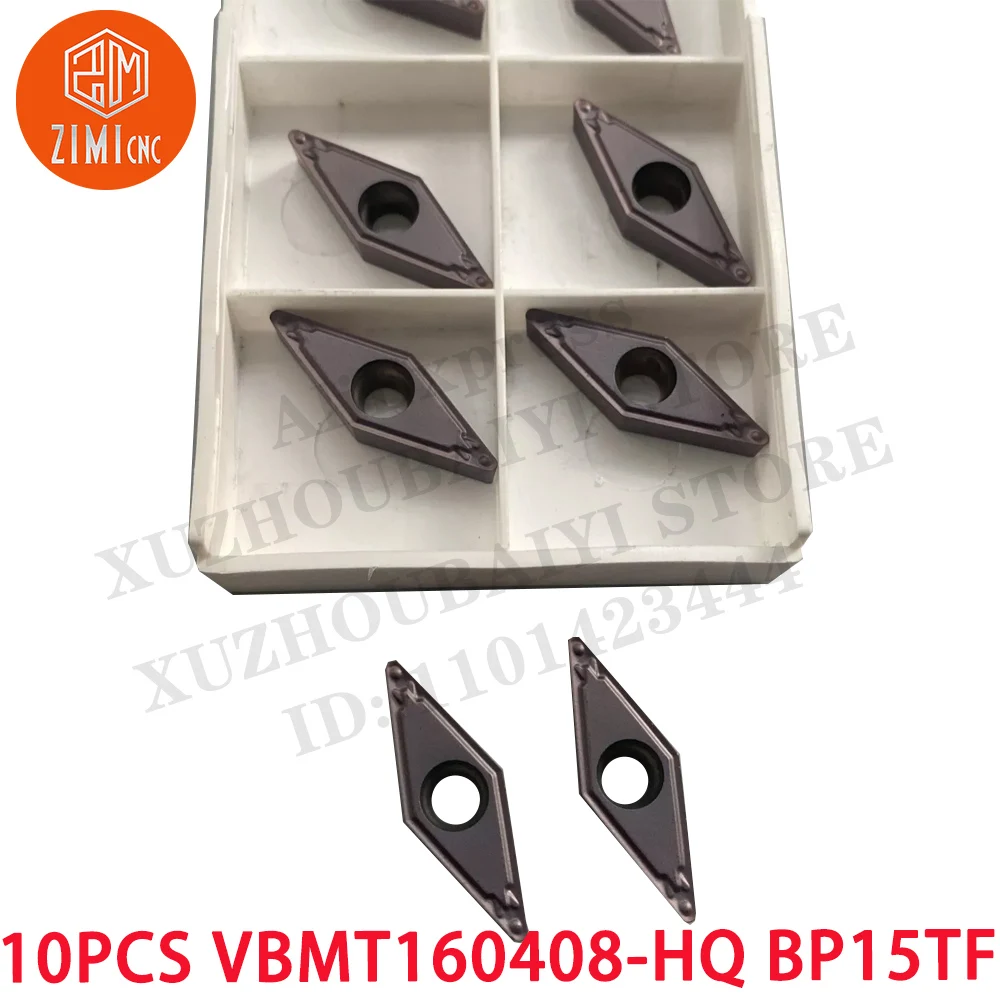 10 قطع VBMT160408-HQ BP15TF أداة CNC قابلة للفهرسة ملحق تحويل الكربيد لملحق الكربيد الفولاذي مخرطة معدنية ميكانيكية أداة قطع