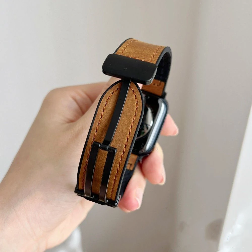 22mm Magnetic Bracelet For Haylou Solar Ultra/Solar 5/Solar Neo Strap Leather+Silicone Wristband For Xiaomi Watch S4 46mm Correa