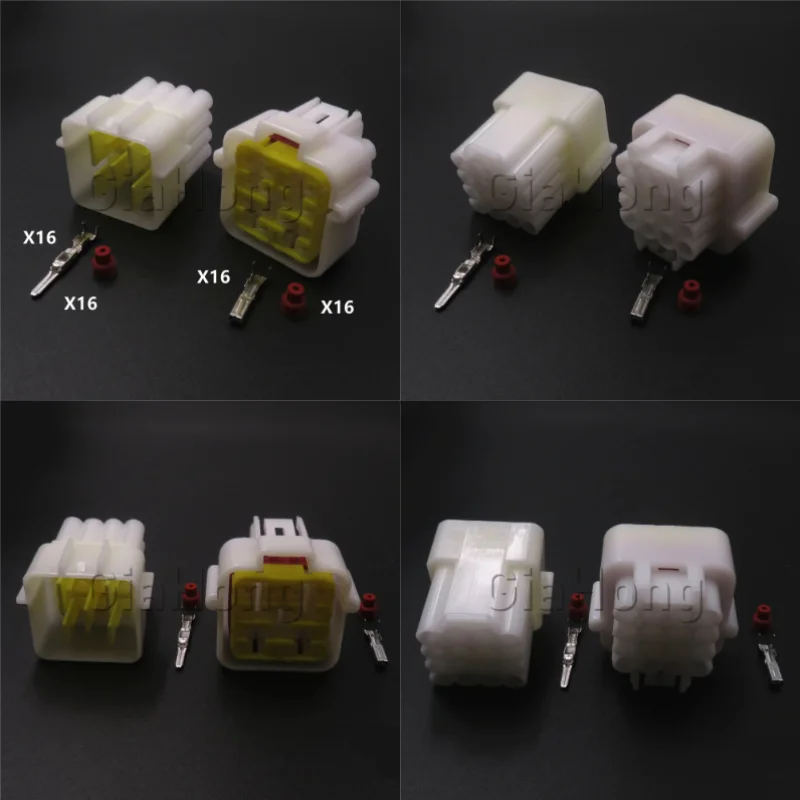 1 Set 16 Ways AC Assembly Auto Parts FW-C-16M-B FW-C-16F-B Car Sealed Wire Socket Automobile Male Female Docking Cable Adapter