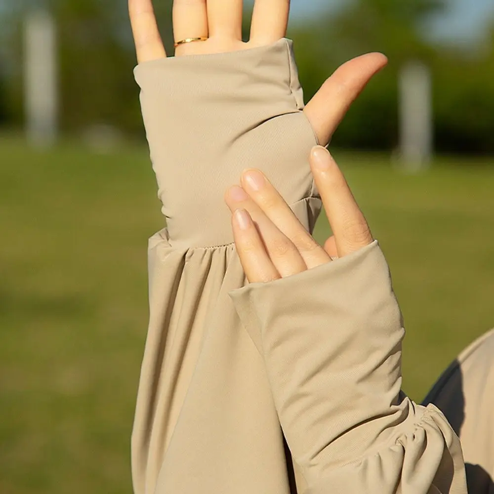 Fashion Ice Silk Sunscreen Shawl Long Sleeve Anti-UV Driving Short Cloak Quick Drying Breathable Sunscreen Hoodie Summer