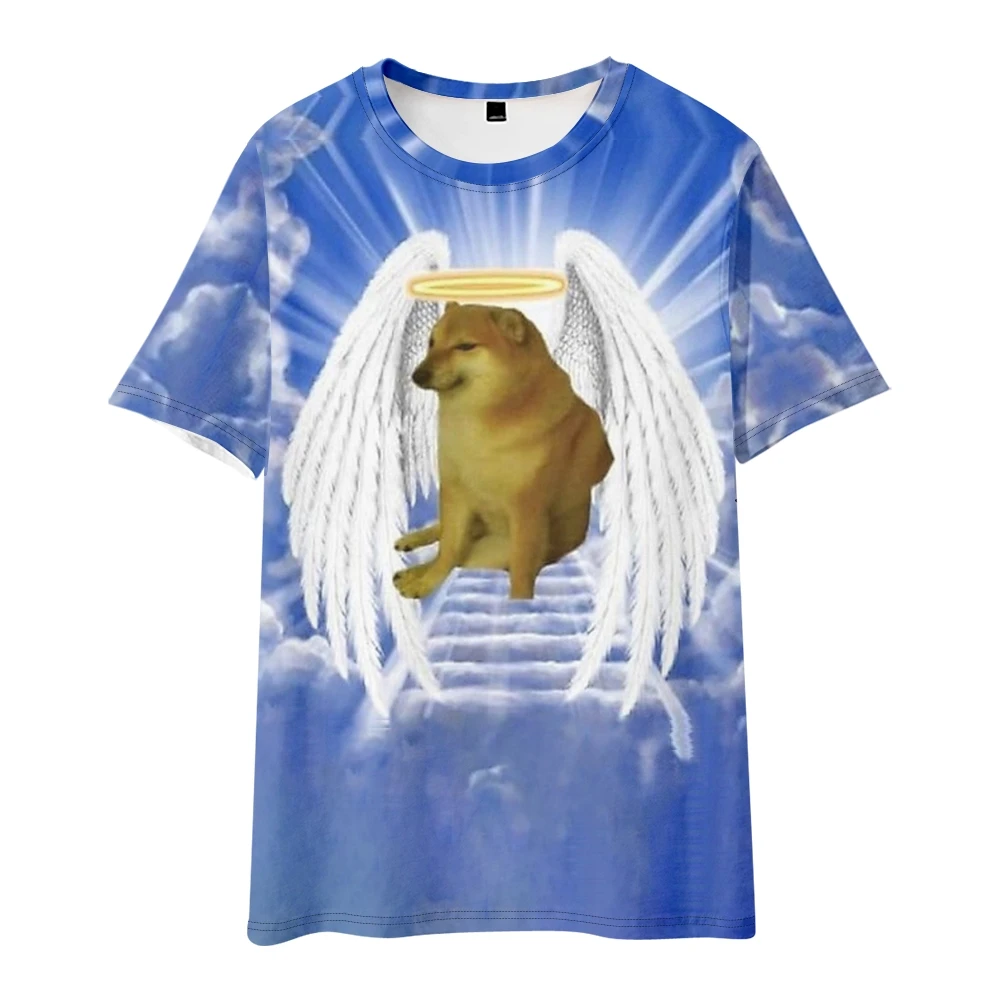 

2023 Cheems T-shirt Rip Balltze Shiba Inu Dog Crewneck Short Sleeve Tee Women Men's Tshirt Rest in Peace 3D Clothes