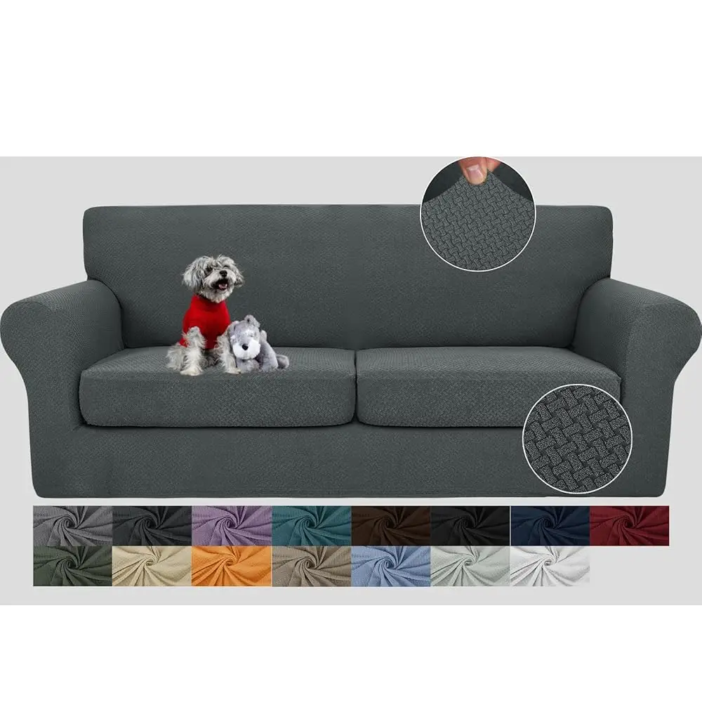 

3 Pieces Couch Covers For 2 Cushion Couch Stretch Sofa Cover With 2 Extra Large Seat Cushion Covers Thi Fitted Loveseat Sofa