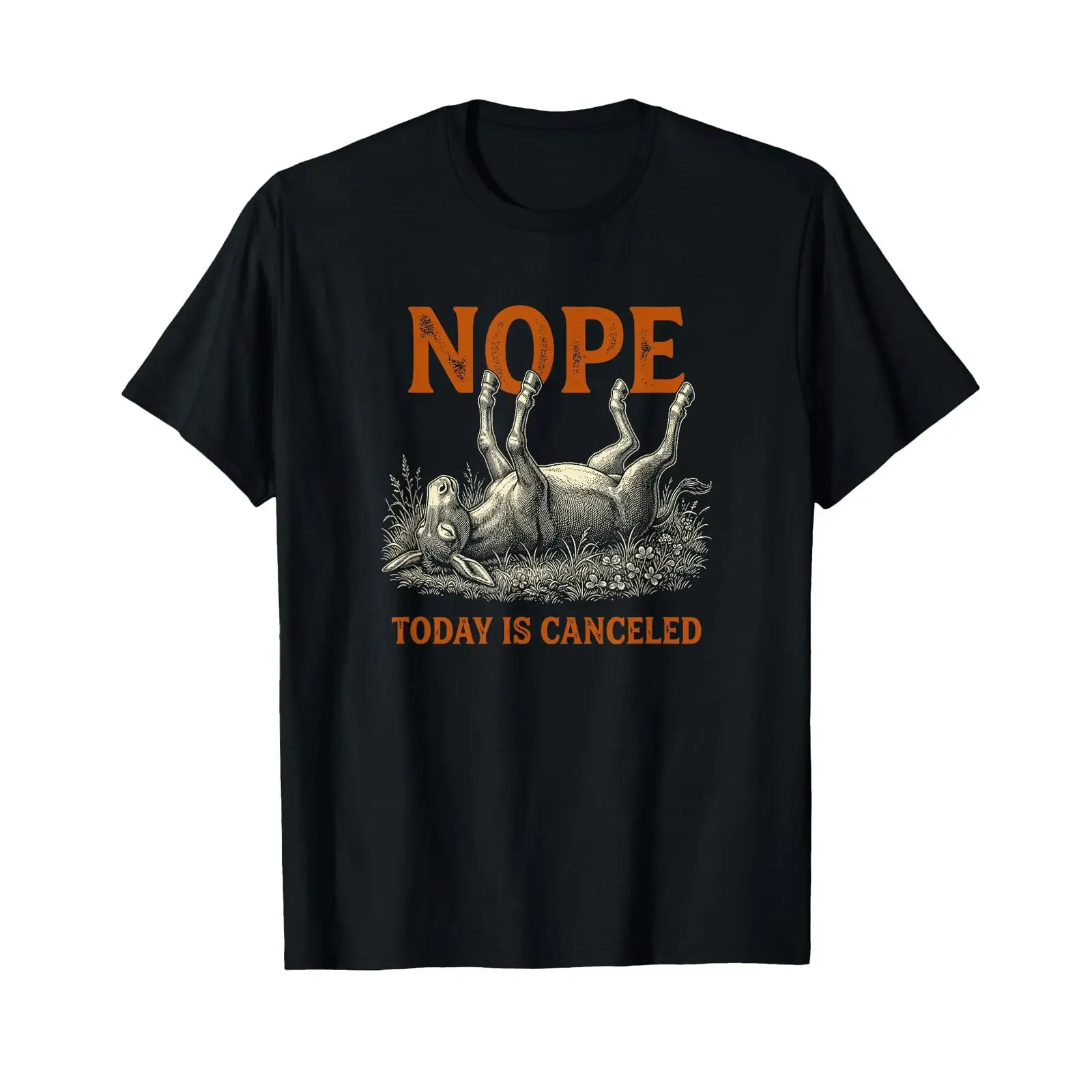 Nope Today is Canceled Funny Donkey T Shirt vintage Washed Casual graphic Comfortable Top For Everyday Wear Soft Slightly