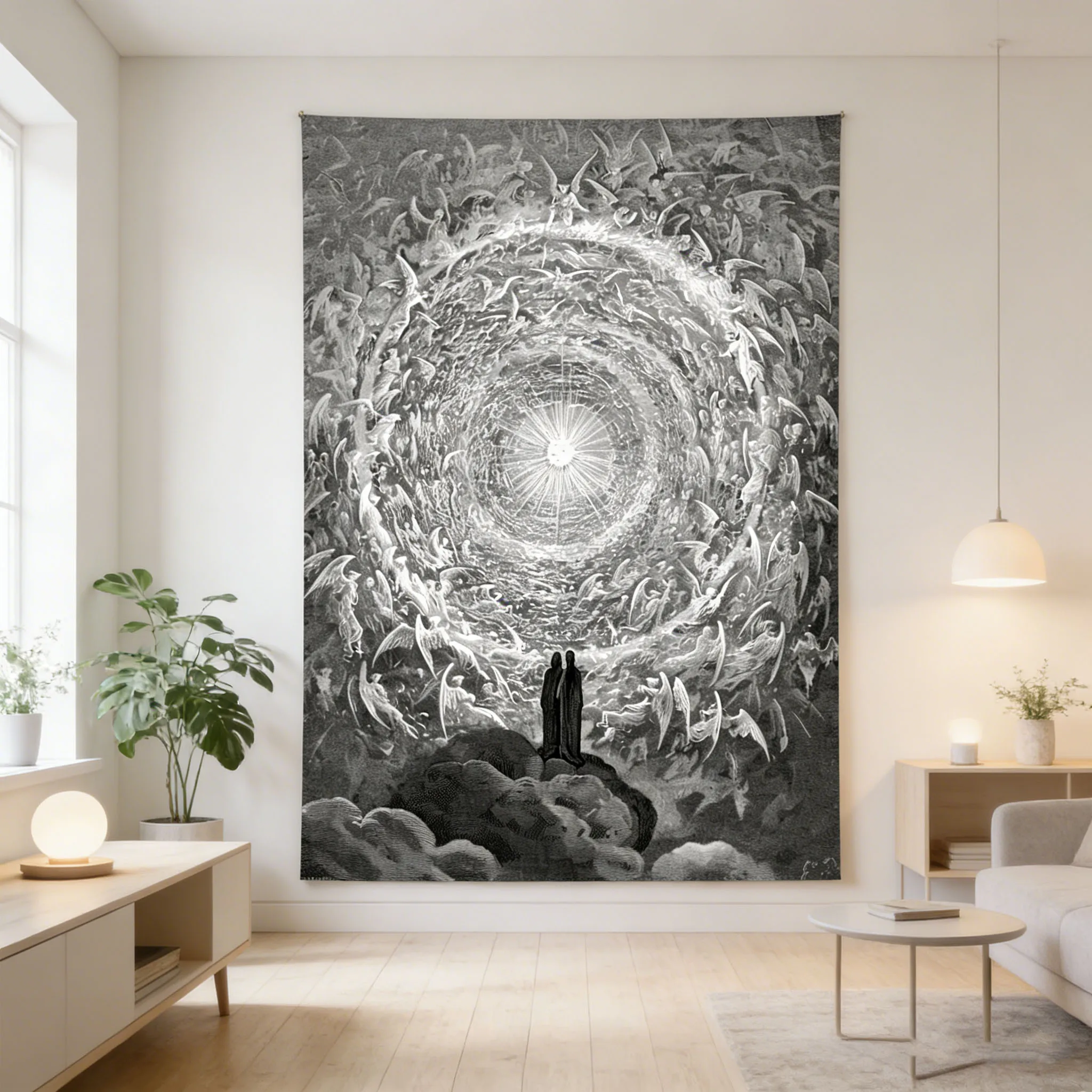 Gustave Dore The Empyrean Wall Art, Dante's Divine Comedy Canvas Print, Mystical Angel Heavenly Decor for Home & Gift